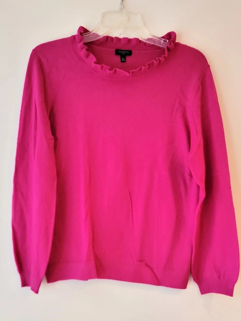Talbots Ruffled Neck Sweater in Pink - Size Mp15